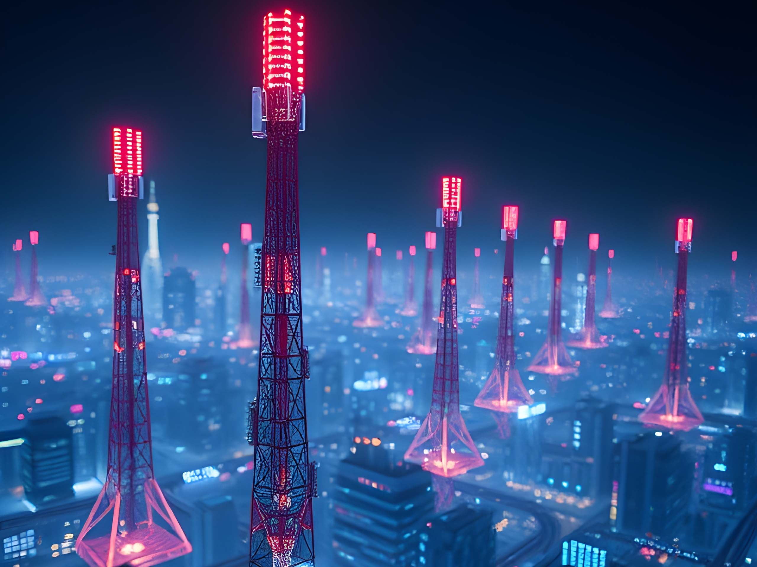 Towers representing the telecom sector